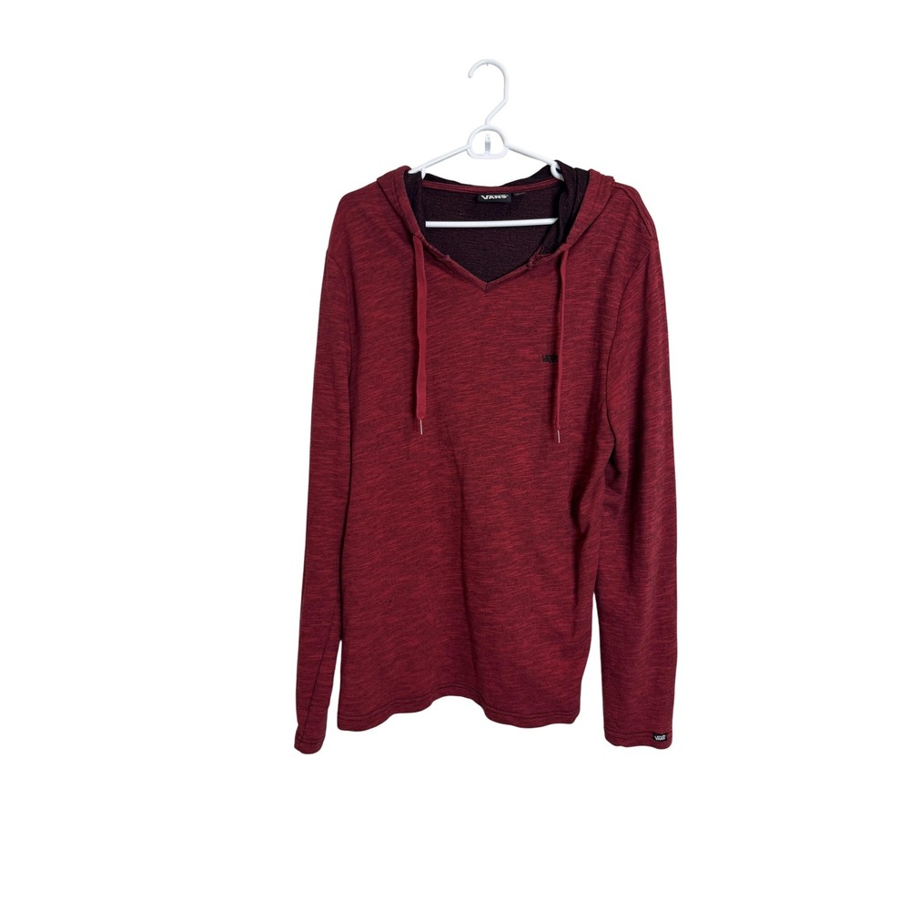 Vans Hoodie Mens XL‎ Red Heather Long Sleeve Lightweight Pullover Skateboarding